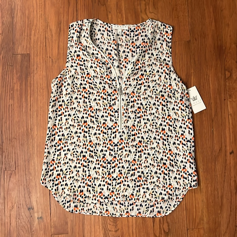Chaus  zip front shell top